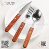 Bộ dao thìa dĩa ăn bít tết cán gỗ loại một cao cấp