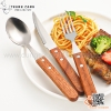 Bộ dao thìa dĩa ăn bít tết cán gỗ loại một cao cấp