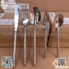 Bộ dao thìa dĩa thân nhám inox 304 cao cấp, bộ dao muỗng nĩa dùng trong khách sạn 5 sao