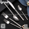 Bộ dao thìa dĩa thân nhám inox 304 cao cấp, bộ dao muỗng nĩa dùng trong khách sạn 5 sao