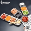 Đĩa inox Hàn Quốc, Đĩa chấm Đĩa gia vị kiểu Hàn Quốc Inox 304, Đĩa xì dầu inox phong cách lẩu nướng Hàn Quốc