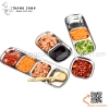 Đĩa inox Hàn Quốc, Đĩa chấm Đĩa gia vị kiểu Hàn Quốc Inox 304, Đĩa xì dầu inox phong cách lẩu nướng Hàn Quốc