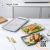 Đĩa inox hình chữ nhật, dĩa inox Hàn Quốc màu trắng hoặc màu vàng chuyên dụng bày đồ ăn, set lẩu nướng BBQ