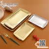 Đĩa inox hình chữ nhật, dĩa inox Hàn Quốc màu trắng hoặc màu vàng chuyên dụng bày đồ ăn, set lẩu nướng BBQ
