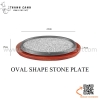 Khay đá nướng bầu dục kèm đế gỗ,  đĩa nướng đá hình bầu dục chuyên dụng cho steak và các món nướng phục vụ tại bàn