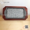Đĩa nướng đá hình chữ nhật chuyên dụng cho steak và các món nướng phục vụ tại bàn, Khay đá nướng chữ nhật kèm đế gỗ,