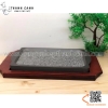 Đĩa nướng đá hình chữ nhật chuyên dụng cho steak và các món nướng phục vụ tại bàn, Khay đá nướng chữ nhật kèm đế gỗ,
