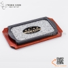 Đĩa nướng đá hình chữ nhật chuyên dụng cho steak và các món nướng phục vụ tại bàn, Khay đá nướng chữ nhật kèm đế gỗ,