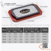 Đĩa nướng đá hình chữ nhật chuyên dụng cho steak và các món nướng phục vụ tại bàn, Khay đá nướng chữ nhật kèm đế gỗ,