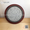 Khay đá nướng tròn kèm đế gỗ, Đĩa nướng đá hình tròn chuyên dụng cho steak và các món nướng phục vụ tại bàn