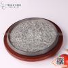 Khay đá nướng tròn kèm đế gỗ, Đĩa nướng đá hình tròn chuyên dụng cho steak và các món nướng phục vụ tại bàn
