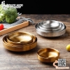 Đĩa inox hai lớp MÀU VÀNG  Đĩa banchan, Dĩa banchan đựng đồ ăn kèm trong mô hình lẩu nướng Hàn Quốc