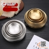 Đĩa inox hai lớp MÀU VÀNG  Đĩa banchan, Dĩa banchan đựng đồ ăn kèm trong mô hình lẩu nướng Hàn Quốc