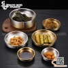Đĩa inox hai lớp MÀU VÀNG  Đĩa banchan, Dĩa banchan đựng đồ ăn kèm trong mô hình lẩu nướng Hàn Quốc