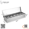Bộ khay gia vị ngăn inox, khay gia vị có nắp đậy, khay gia vị inox 4 ngăn, 5 ngăn, 6 ngăn