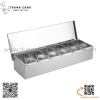 Bộ khay gia vị ngăn inox, khay gia vị có nắp đậy, khay gia vị inox 4 ngăn, 5 ngăn, 6 ngăn