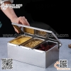 Bộ khay gia vị ngăn inox, khay gia vị có nắp đậy, khay gia vị inox 4 ngăn, 5 ngăn, 6 ngăn