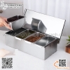 Bộ khay gia vị ngăn inox, khay gia vị có nắp đậy, khay gia vị inox 4 ngăn, 5 ngăn, 6 ngăn