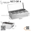 Bộ khay gia vị ngăn inox, khay gia vị có nắp đậy, khay gia vị inox 4 ngăn, 5 ngăn, 6 ngăn