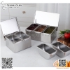 Bộ khay gia vị ngăn inox, khay gia vị có nắp đậy, khay gia vị inox 4 ngăn, 5 ngăn, 6 ngăn
