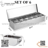 Bộ khay gia vị ngăn inox, khay gia vị có nắp đậy, khay gia vị inox 4 ngăn, 5 ngăn, 6 ngăn