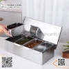Bộ khay gia vị ngăn inox, khay gia vị có nắp đậy, khay gia vị inox 4 ngăn, 5 ngăn, 6 ngăn