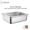 Khay inox GN 2/1, Khay buffet GN 2/1, Khay thực phẩm có nắp 2/1 siêu đại cho bếp ăn tập thể, suất ăn công nghiệp