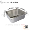Khay inox GN 2/1, Khay buffet GN 2/1, Khay thực phẩm có nắp 2/1 siêu đại cho bếp ăn tập thể, suất ăn công nghiệp