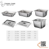 Khay inox GN 1/2, khay buffet một nửa, Khay inox có nắp đậy chuyên dụng trong bếp ăn