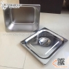 Khay inox GN 1/2, khay buffet một nửa, Khay inox có nắp đậy chuyên dụng trong bếp ăn