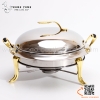 Nồi hấp buffet tròn hai tai, Bộ hấp tròn inox hai quai màu vàng hoặc màu trắng nhiều kích thước