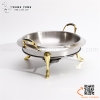 Nồi hấp buffet tròn hai tai, Bộ hấp tròn inox hai quai màu vàng hoặc màu trắng nhiều kích thước