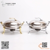 Nồi hấp buffet tròn hai tai, Bộ hấp tròn inox hai quai màu vàng hoặc màu trắng nhiều kích thước