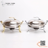 Nồi hấp buffet tròn hai tai, Bộ hấp tròn inox hai quai màu vàng hoặc màu trắng nhiều kích thước