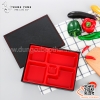Hộp cơm bento 5 ngăn nắp không hoa văn loại không bát