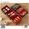 Hộp cơm lươn Nhật Bản nắp sơn mài có hoa văn