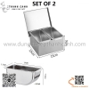 Bộ khay gia vị ngăn inox, khay gia vị có nắp đậy, khay gia vị inox 4 ngăn, 5 ngăn, 6 ngăn