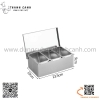 Bộ khay gia vị ngăn inox, khay gia vị có nắp đậy, khay gia vị inox 4 ngăn, 5 ngăn, 6 ngăn