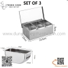 Bộ khay gia vị ngăn inox, khay gia vị có nắp đậy, khay gia vị inox 4 ngăn, 5 ngăn, 6 ngăn