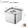 Hũ inox đựng topping, gia vị , hộp inox đựng thạch có nắp hình vuông chất liệu inox 304 cao cấp