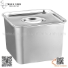 Hũ inox đựng topping, gia vị , hộp inox đựng thạch có nắp hình vuông chất liệu inox 304 cao cấp