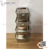 Hũ inox đựng topping, gia vị , hộp inox đựng thạch có nắp hình vuông chất liệu inox 304 cao cấp