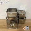 Hũ inox đựng topping, gia vị , hộp inox đựng thạch có nắp hình vuông chất liệu inox 304 cao cấp