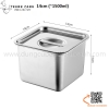 Hũ inox đựng topping, gia vị , hộp inox đựng thạch có nắp hình vuông chất liệu inox 304 cao cấp