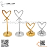 Kẹp biển tên món ăn inox hình trái tim có chân đế đi kèm, Kẹp tên món ăn, kẹp đánh số bàn bằng inox