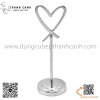 Kẹp biển tên món ăn inox hình trái tim có chân đế đi kèm, Kẹp tên món ăn, kẹp đánh số bàn bằng inox