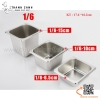 Khay Inox GN 1/6 ,khay chia thực phẩm có nắp đậy dùng cho nhà hàng, khách sạn, bếp ăn tập thể