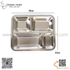 Khay cơm inox 4 ngăn tiện dụng, KT 29x23cm thiết kế gọn gàng