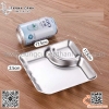 Khay đựng đồ ăn vặt bằng inox có kèm ngăn đựng nước chấm với nhiều kiểu dáng khác nhau