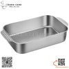 Khay cá inox hình chữ nhật, Khay chữ nhật có  tai cầm, khay nướng cá
